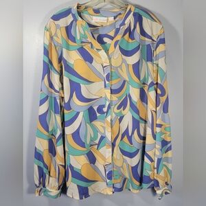 Belle Kim Gravel Mod Amore Button Down Blouse